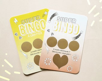 Scratch card game to personalize, gift voucher, pregnancy announcement, marriage proposal, witness proposal, godmother proposal, godfather proposal