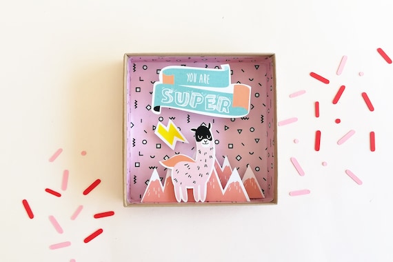 You are super big message box / Miniature Art / Diorama / 3d Art / Decorative Matchbox / Miniature paper diorama / Friend message