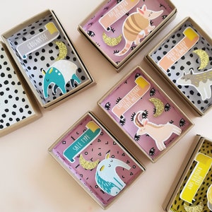 All soft little unicorn card/matchbox/miniature paper diorama / Decorative Matchbox / Love image 4
