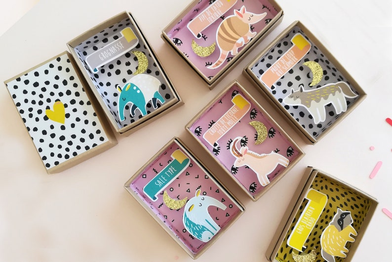 All soft little unicorn card/matchbox/miniature paper diorama / Decorative Matchbox / Love image 4