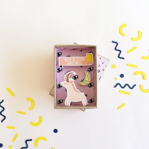 All soft little unicorn card/matchbox/miniature paper diorama / Decorative Matchbox / Love image 3
