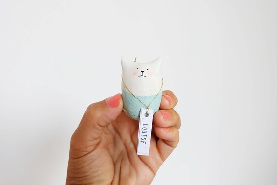 Will you be my witness ? Will you be my bridesmaid or MOH ? Small cat Small miniature Pastel in Clay