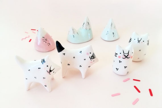Super Cat Small miniature Pastel in Clay