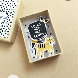 Valentine's Day gift, We're feline for the other message box, Valentine's Day, miniature diorama, Decorative matchbox, Love message image 2