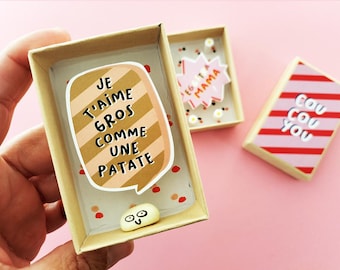 Boîte diorama message amour,  petite boîte à message, Saint valentin, cadeau valentin, Cadeaupour elle, Cadeau Saint valentin, Valentin