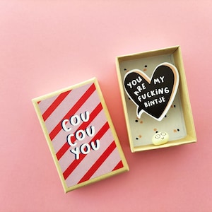 Amour saint Valentin, cadeau personnalisé, boîte message, diorama, message amour drôle, cadeau meilleure amie