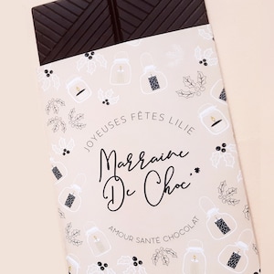 Personalized Christmas gift godfather godmother, gift end of year family, personalized chocolate case
