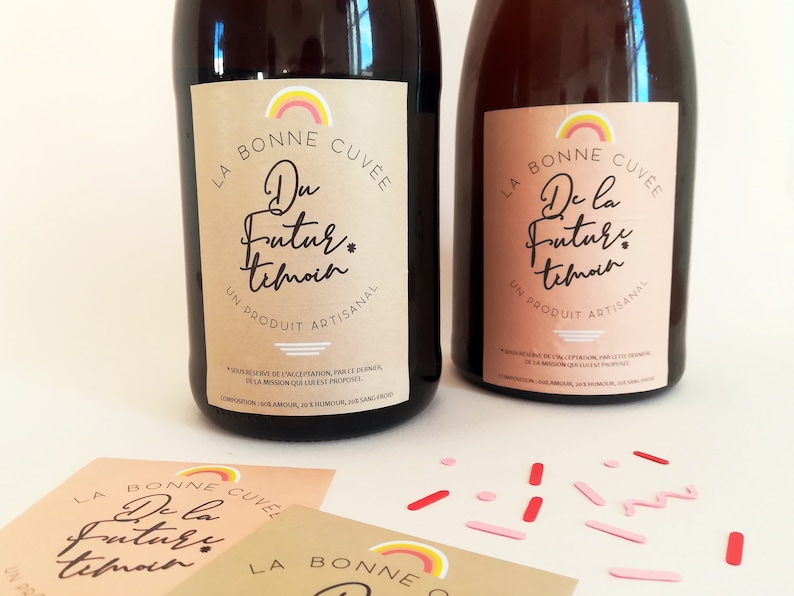 Demande Témoin Femme, étiquette Bouteille, Annonce Témoin Mariage, Veux-tu être Témoin - Un Grand Marché