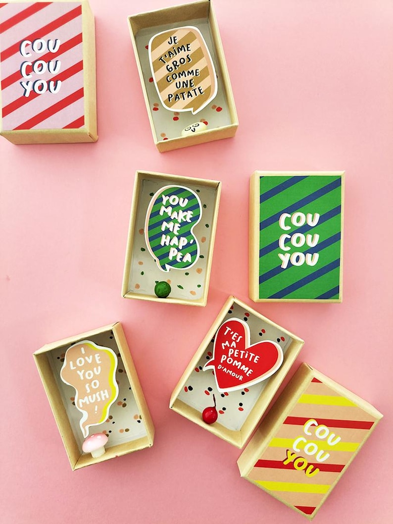 Diorama Box Love Message, Small Message Box, Valentine's Day, Valentine ...