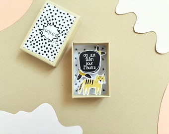 Valentine&#39;s Day gift, We&#39;re feline for the other message box, Valentine&#39;s Day, miniature diorama, Decorative matchbox, Love message