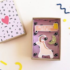 All soft little unicorn card/matchbox/miniature paper diorama / Decorative Matchbox / Love image 2