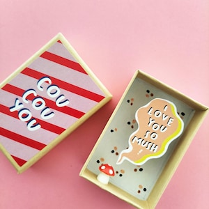 Boîte diorama message d'amour champignon