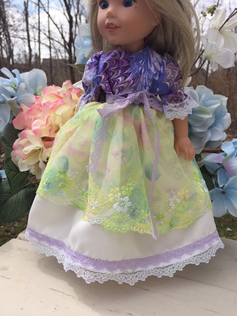 Lavender White Scallop Shoes made for 14.5/" American Girl Wellie Wisher Doll