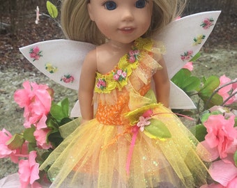 GREEN Tinkerbell Dress Undies Doll Clothes For AG 14 Wellie Wisher Wishers Debs 