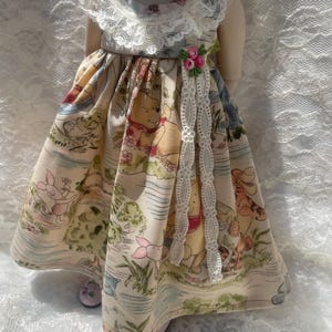 Ruby red syblies fashion friends doll dress 14 inch dolls like Wellie Wisher Winnie the Pooh cotton fabric country maxi dress lace ruffle