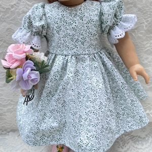 Polka Dot Doll Dress: Bell Sleeves, Fits 14-18 Inch Dolls