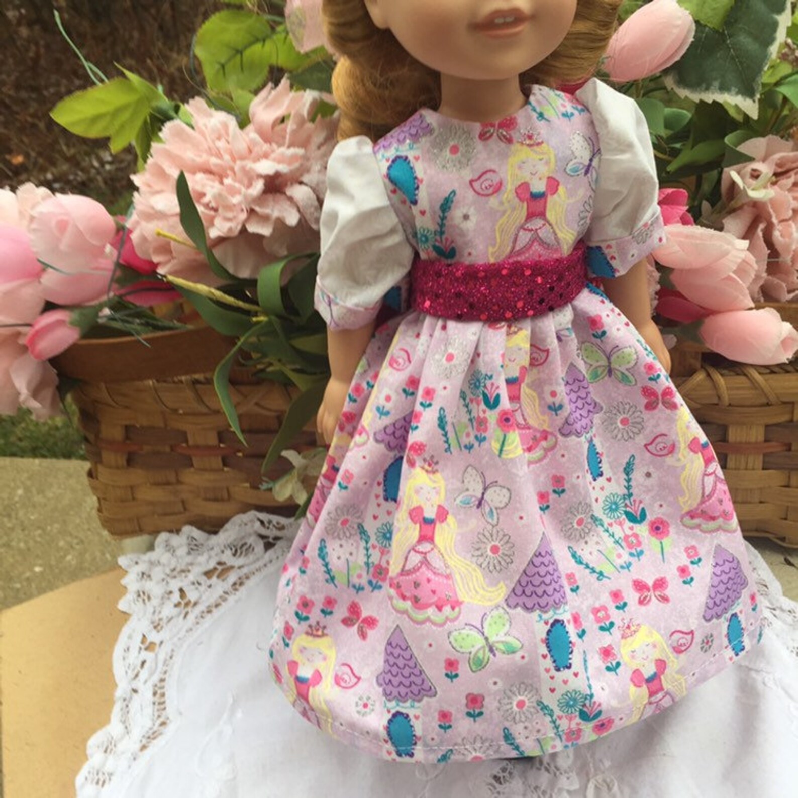 14 Inch doll dress fancy doll gown in pink fairy fits Etsy