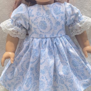 18 zoll puppen kleid blau franzosen kleid festkleid kleid 14 in 18 zoll kleidung puppen wie puecher peppige peppige flatter spitze