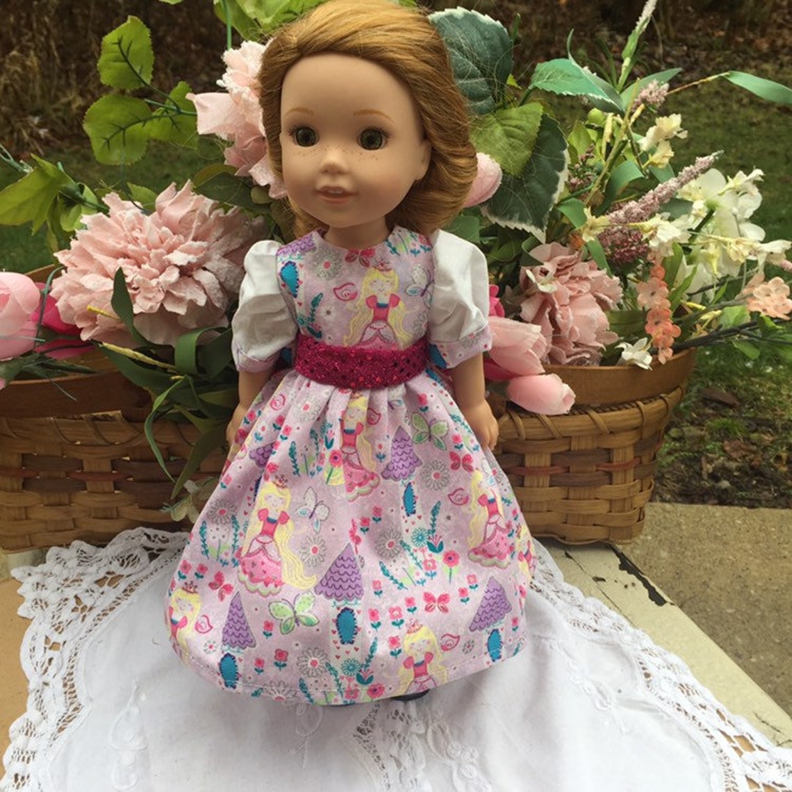 14 Inch doll dress fancy doll gown in pink fairy fits Etsy