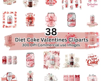 Diet Coke Inspired PNG Bundle | 38 Coquette Bow Aesthetic PNG Designs | Girly Graphic T-Shirt Design PNG | Valentine png