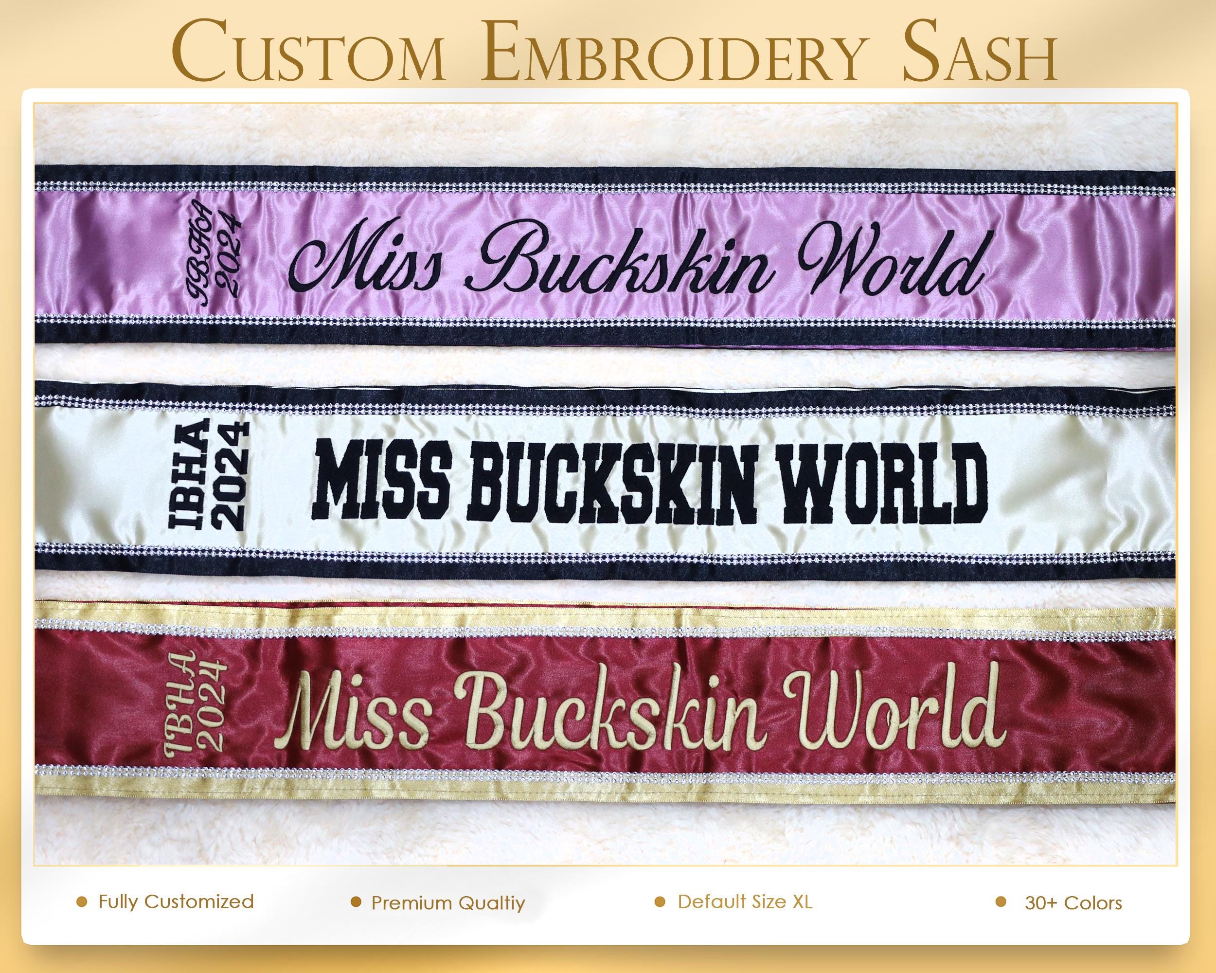 Customized Embroidery Sash Embroidered Satin Sash Border Lace Sash ...