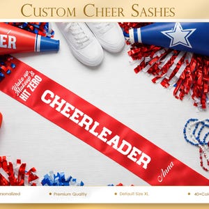 Cheerleader Sash Custom Senior Sash Custom Wake Up & Hit Zero Sash Custom Cheer Team Sash Personalized Your Design Sash Dance Team Sash