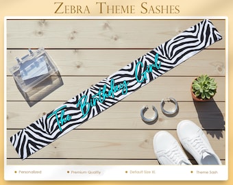 Custom Birthday Girl Sash, Jungle Safari Birthday Sash, Zebra Theme Party Outfit, Animal Print Birthday Gift Sash, Birthday Girl
