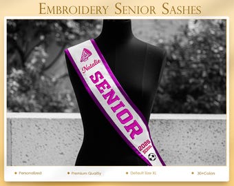 Banda personalizada para animadora de último año, banda personalizada para equipo con nombre y logotipo, regalo de graduación, banda de satén para equipo de animadoras, regalo para animadora de último año