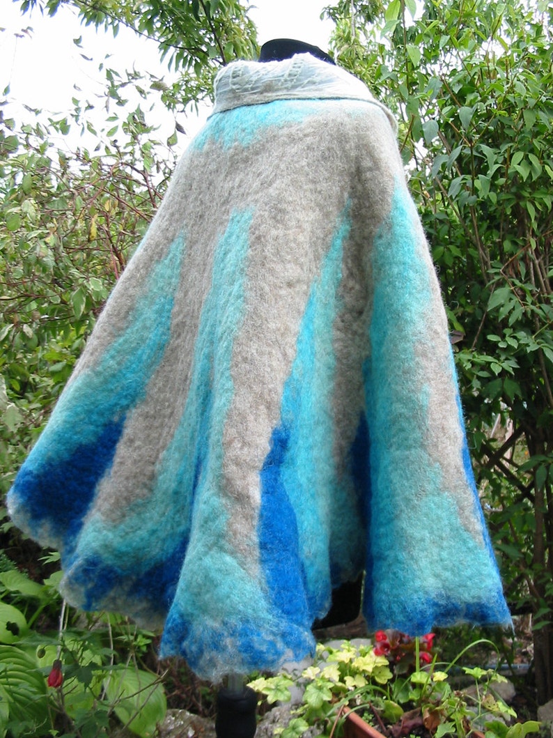 Felt CapeFelt ShawlEuropean Wrap Cape Blue Wool Felt | Etsy