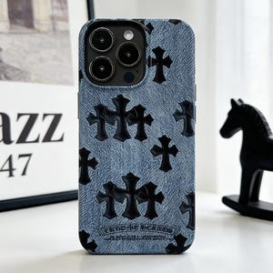 Denim Chrome Hearts Phone Case - Etsy
