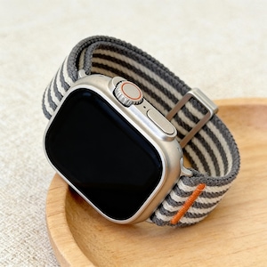 Correa táctica a rayas para Apple Watch Ultra 2 de 49 mm, Series 10, 9, 8 y SE de 45 mm y 41 mm, correa de nailon tejido resistente, regalo de Gorpcore para hombre Techwear