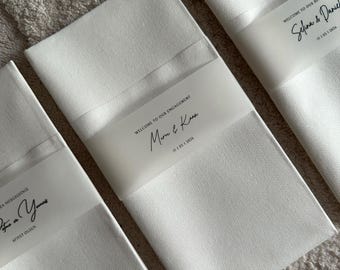 Personalisierte Servietten I Serviettenbanderolen I Hochzeit, Verlobung, Geburtstag - für besondere Anlässe