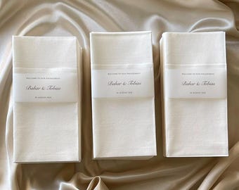 Personalisierte Servietten I Serviettenbanderolen I Hochzeit, Verlobung, Geburtstag - für besondere Anlässe