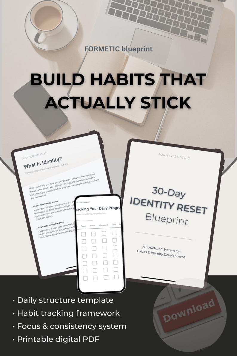 Identity Blueprin Worksheet.pdf 30 Day Identity Reset Blueprint | Habit Building Planner | Self ...