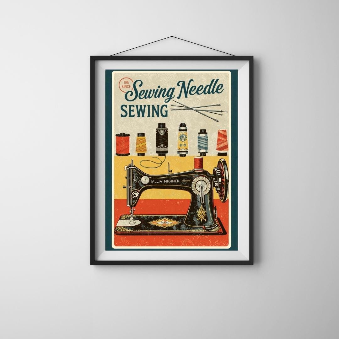 Retro Sewing Poster – Vintage Sewing Room Wall Art for Craftsmen/women ...