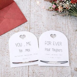 Ensemble de bracelets code Morse - Argent sterling, bijoux à message caché