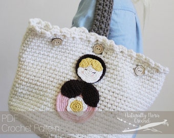 Crochet Pattern: The Blaire Market Bag -Small and Large Sizes Child and Adult matroyshka market bag school