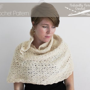 Crochet Pattern: The Love is Patient Shawl, one size, lace, triangle scarf, wrap image 1