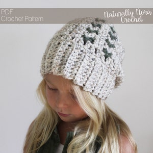 Crochet Pattern: The Clover Cap -Toddler, Child, & Adult Sizes- Slouchy Hat, ribbed, chunky