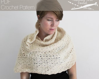 Crochet Pattern: The Love is Patient Shawl, one size, lace, triangle scarf, wrap