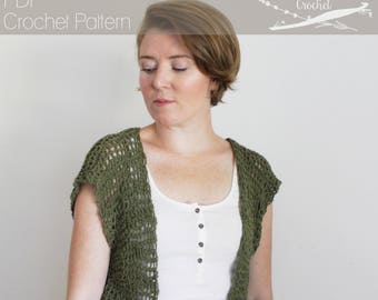 Crochet Pattern: The Joshua Tree Shrug 2 Adult Sizes Small/Medium, Large/Extra Large summer festival sweater