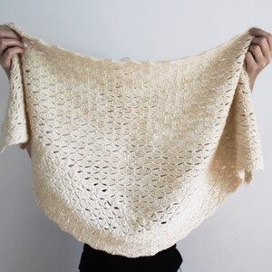 Crochet Pattern: The Love is Patient Shawl, one size, lace, triangle scarf, wrap image 3