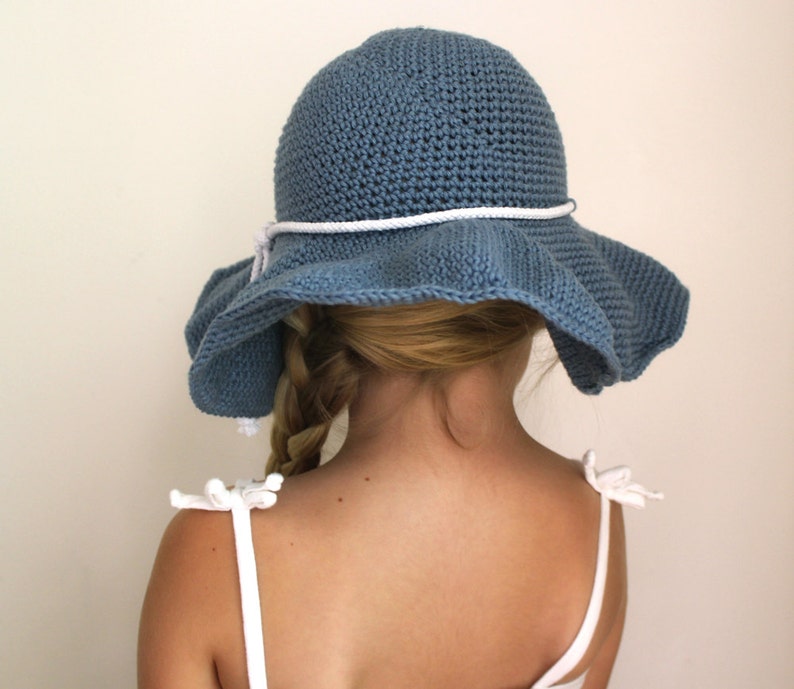 Crochet Pattern: The Rae Sun Hat-3 Sizes Included Toddler, Child, Adult sun hat sun protection floppy brim image 4