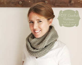 Crochet PATTERN: The Sloane Scarf -Toddler, Child, & Adult Sizes- chunky, waffle texture, simple, easy, circle, infinity scarf