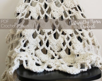 Crochet PATTERN: The Cushing Blanket Three Sizes Receiving, Crib, Afghan heirloom lace baby blanket