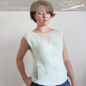 Crochet Pattern: The Avalon Top Adult Sizes Extra Small, Small, Medium, Large, Extra Large backless sleeveless summer image 2