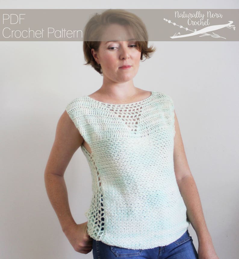 Crochet Pattern: The Avalon Top Adult Sizes Extra Small, Small, Medium, Large, Extra Large backless sleeveless summer image 2