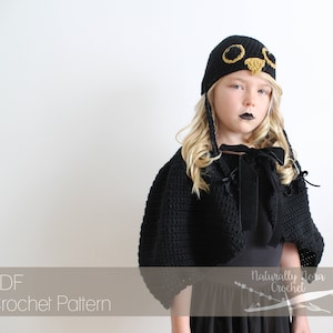 2 Crochet Pattern Set-The Annabel Lee Raven Set (Toddler, Youth Small, Youth Large) Costume Blackbird Poe Halloween