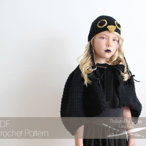 2 Crochet Pattern Set-The Annabel Lee Raven Set (Toddler, Youth Small, Youth Large) Costume Blackbird Poe Halloween