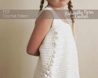 Crochet Pattern: The Maya Tank Top-5 Sizes Child  S, M Adult s, m, L-split sides, pom poms, festival, tank top,